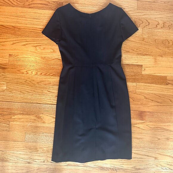 Armani Short Sleeve, Black, Wool, Sheath Midi Dress, size 6 - Picture 9 of 12